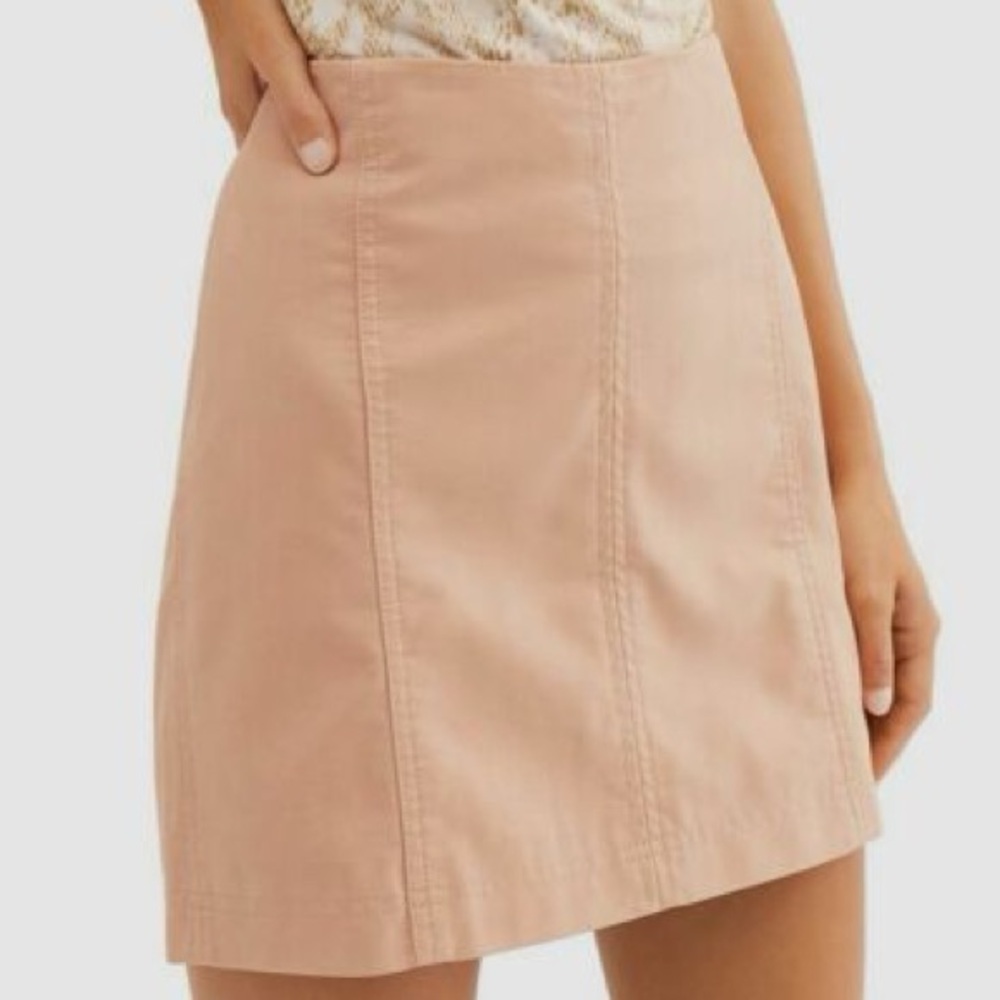 Free People Ballet Pink Faux Leather Mini Skirt